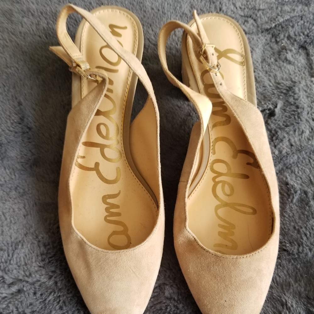 SAM EDELMAN beige leather sandals with an adjustable strap  8